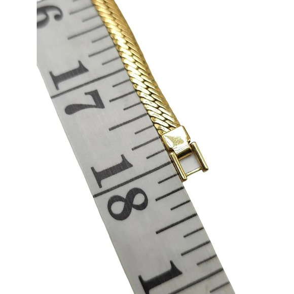 Napier Flat Omega Gold Tone Chunky Chain Necklace Vintage 18" - Picture 5 of 6